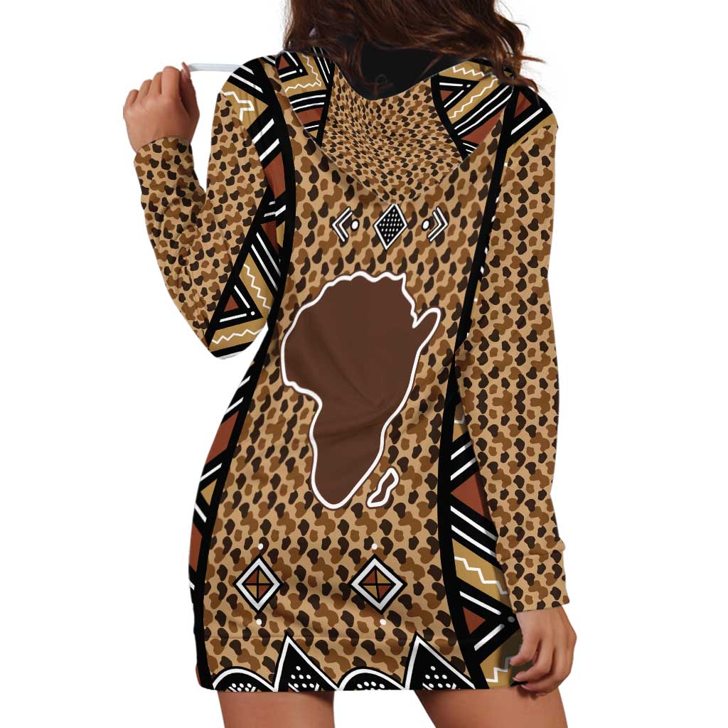 Mali Mud Cloth Leopards Legacy Hoodie Dress Tribal Village - Wonder Print Shop