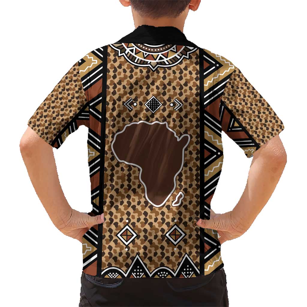 Mali Mud Cloth Leopards Legacy Kid Hawaiian Shirt Tribal Village - Wonder Print Shop