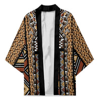 Mali Mud Cloth Leopards Legacy Kimono Tribal Village - Wonder Print Shop