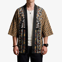 Mali Mud Cloth Leopards Legacy Kimono Tribal Village - Wonder Print Shop