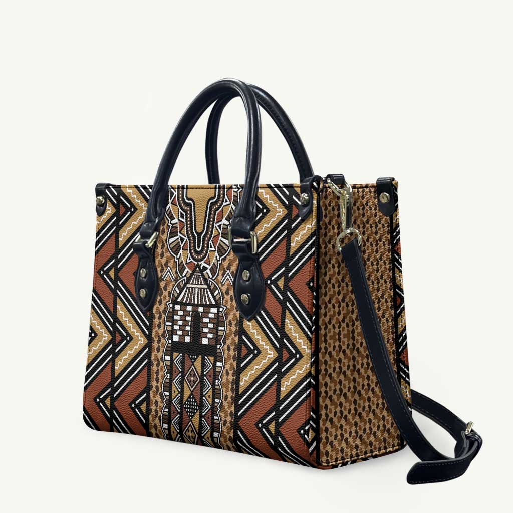 Mali Mud Cloth Leopards Legacy Leather Bag Tribal Village - Wonder Print Shop