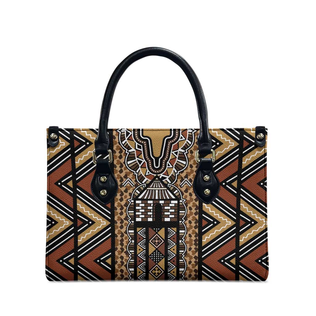 Mali Mud Cloth Leopards Legacy Leather Bag Tribal Village - Wonder Print Shop