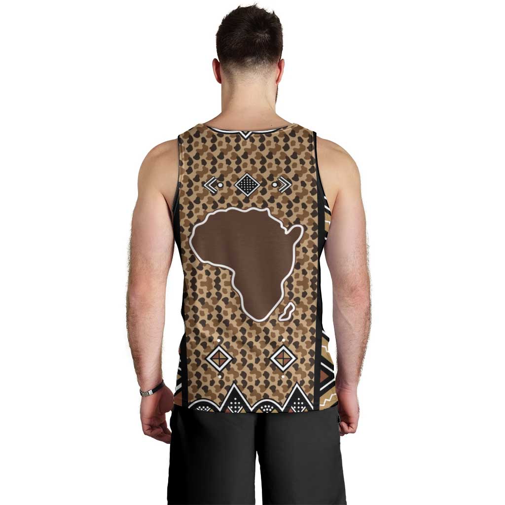 Mali Mud Cloth Leopards Legacy Men Tank Top Tribal Village - Wonder Print Shop