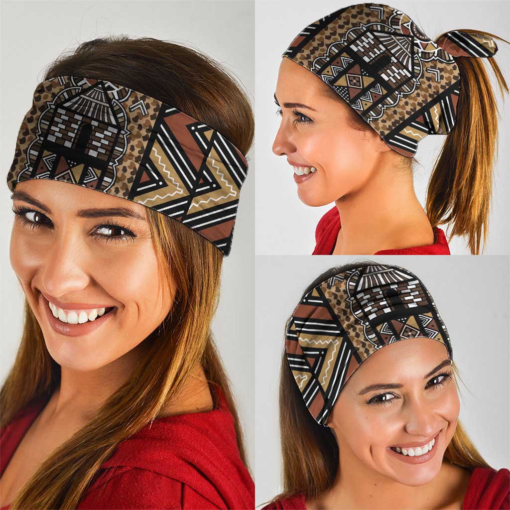 Mali Mud Cloth Leopards Legacy Neck Gaiter Tribal Village - Wonder Print Shop
