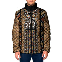 Mali Mud Cloth Leopards Legacy Padded Jacket Tribal Village - Wonder Print Shop