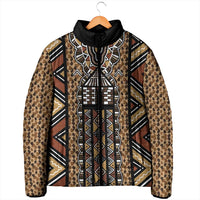 Mali Mud Cloth Leopards Legacy Padded Jacket Tribal Village - Wonder Print Shop