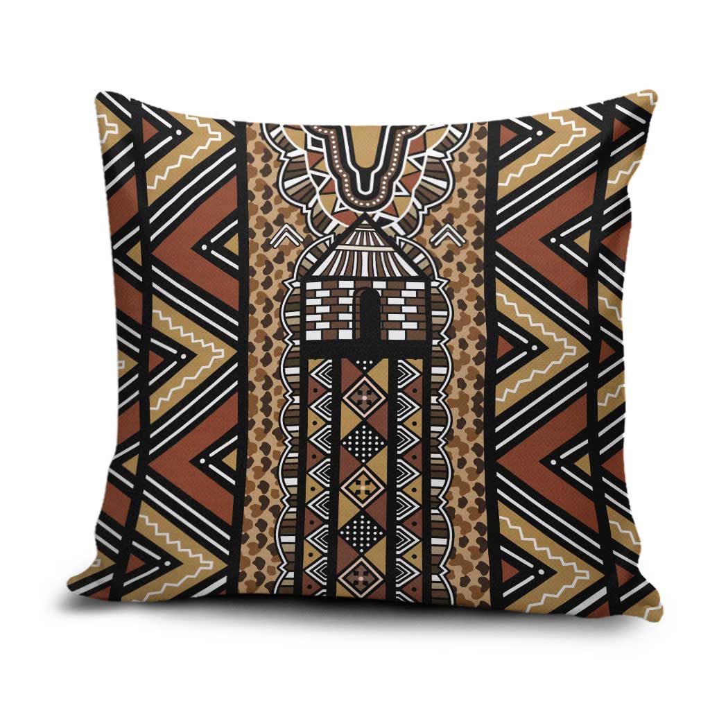 Mali Mud Cloth Leopards Legacy Pillow Cover Tribal Village - Wonder Print Shop