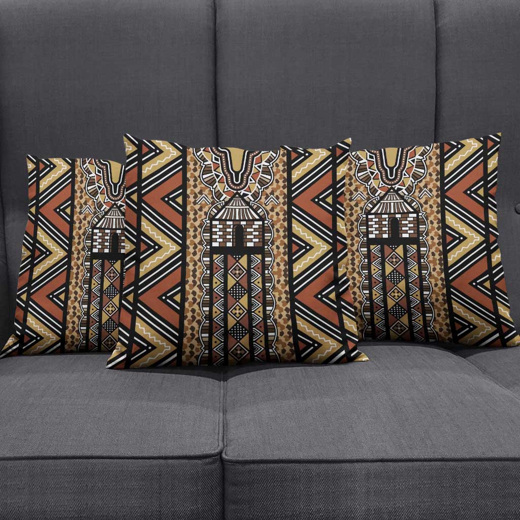 Mali Mud Cloth Leopards Legacy Pillow Cover Tribal Village - Wonder Print Shop
