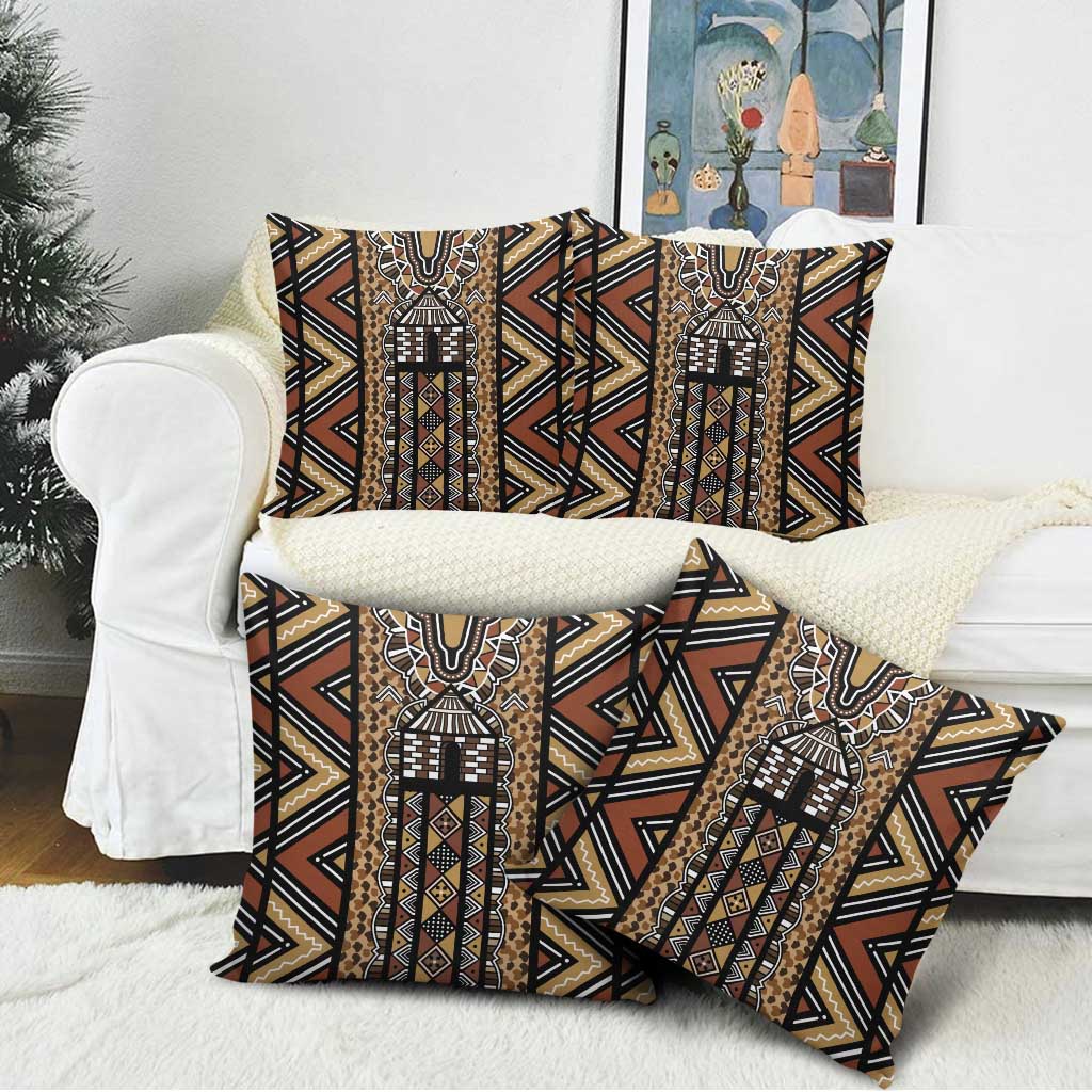 Mali Mud Cloth Leopards Legacy Pillow Cover Tribal Village - Wonder Print Shop