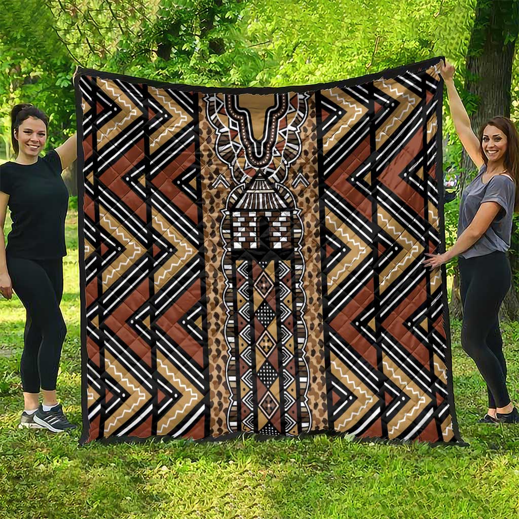 Mali Mud Cloth Leopards Legacy Quilt Tribal Village - Wonder Print Shop