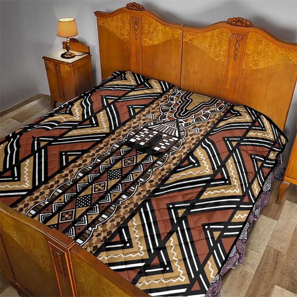 Mali Mud Cloth Leopards Legacy Quilt Tribal Village - Wonder Print Shop