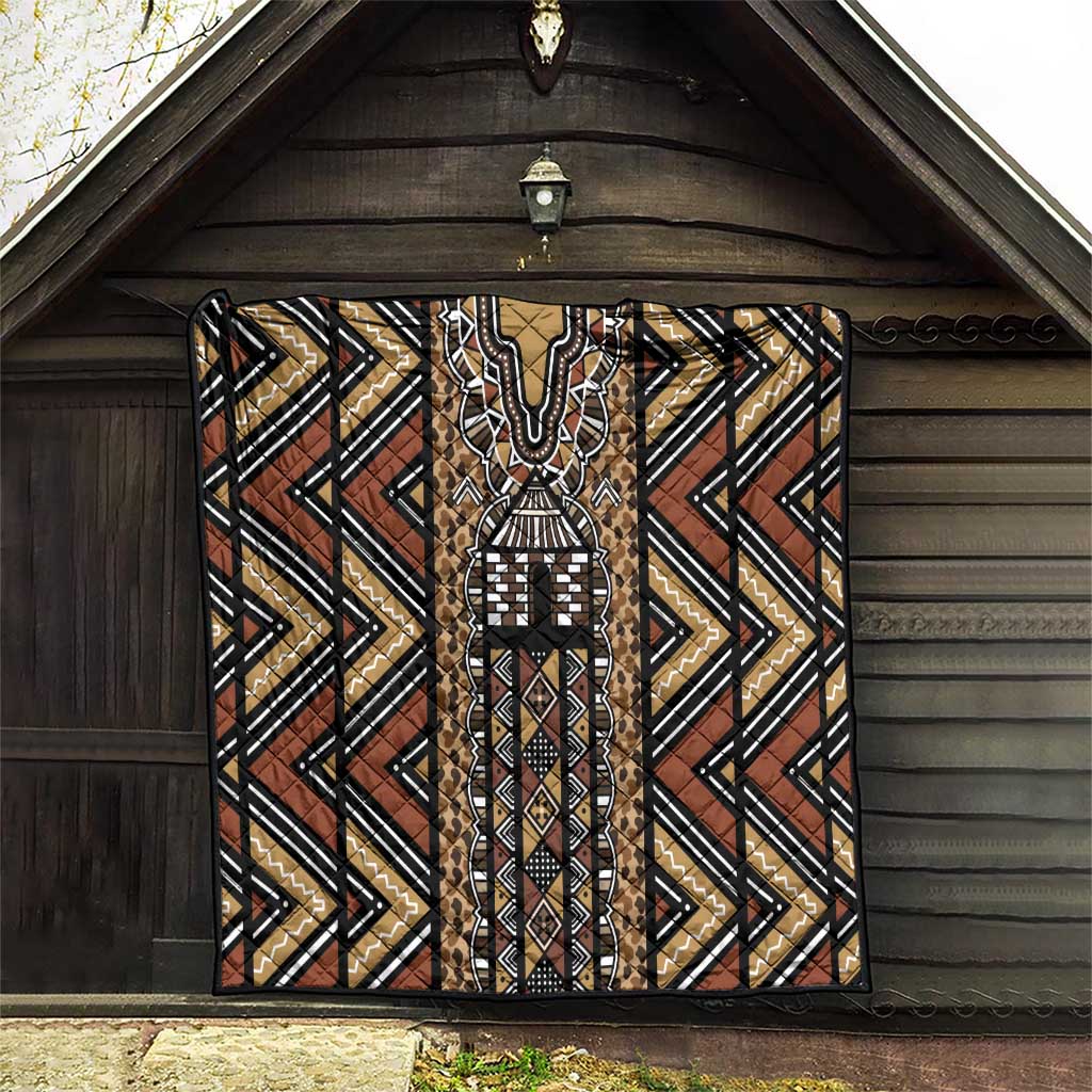 Mali Mud Cloth Leopards Legacy Quilt Tribal Village - Wonder Print Shop