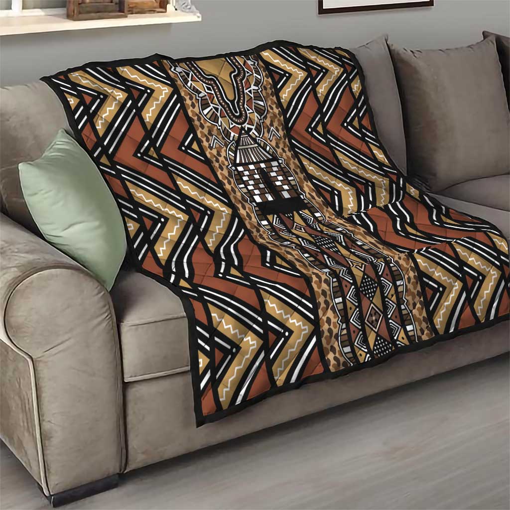 Mali Mud Cloth Leopards Legacy Quilt Tribal Village - Wonder Print Shop