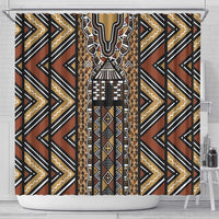 Mali Mud Cloth Leopards Legacy Shower Curtain Tribal Village - Wonder Print Shop