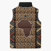 Mali Mud Cloth Leopards Legacy Sleeveless Puffer Jacket Tribal Village - Wonder Print Shop