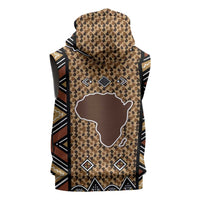 Mali Mud Cloth Leopards Legacy Sleeveless Zip Hoodie Tribal Village - Wonder Print Shop