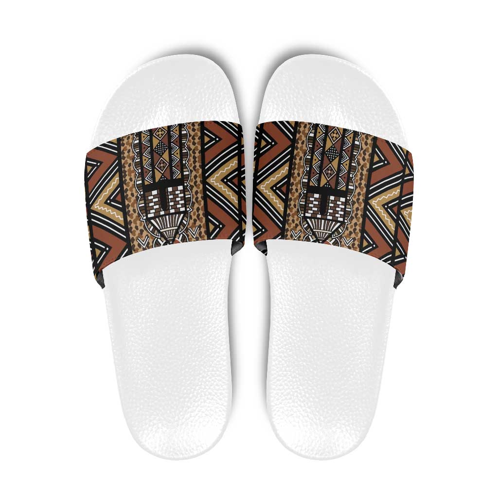 Mali Mud Cloth Leopards Legacy Slide Sandals Tribal Village - Wonder Print Shop