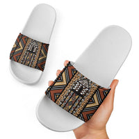 Mali Mud Cloth Leopards Legacy Slide Sandals Tribal Village - Wonder Print Shop