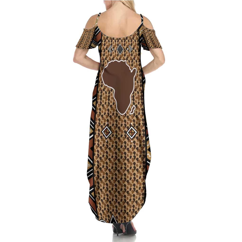 Mali Mud Cloth Leopards Legacy Summer Maxi Dress Tribal Village - Wonder Print Shop