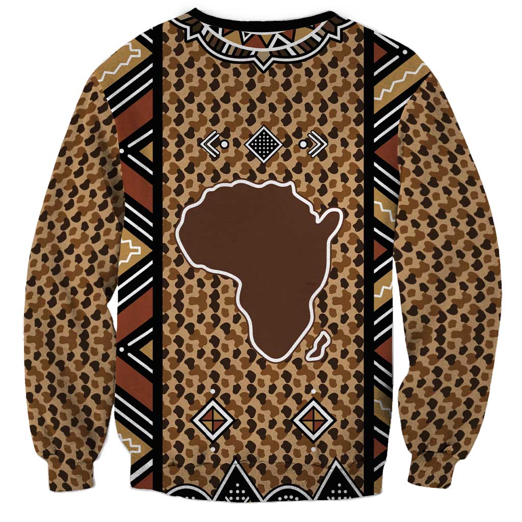 Mali Mud Cloth Leopards Legacy Sweatshirt Tribal Village - Wonder Print Shop