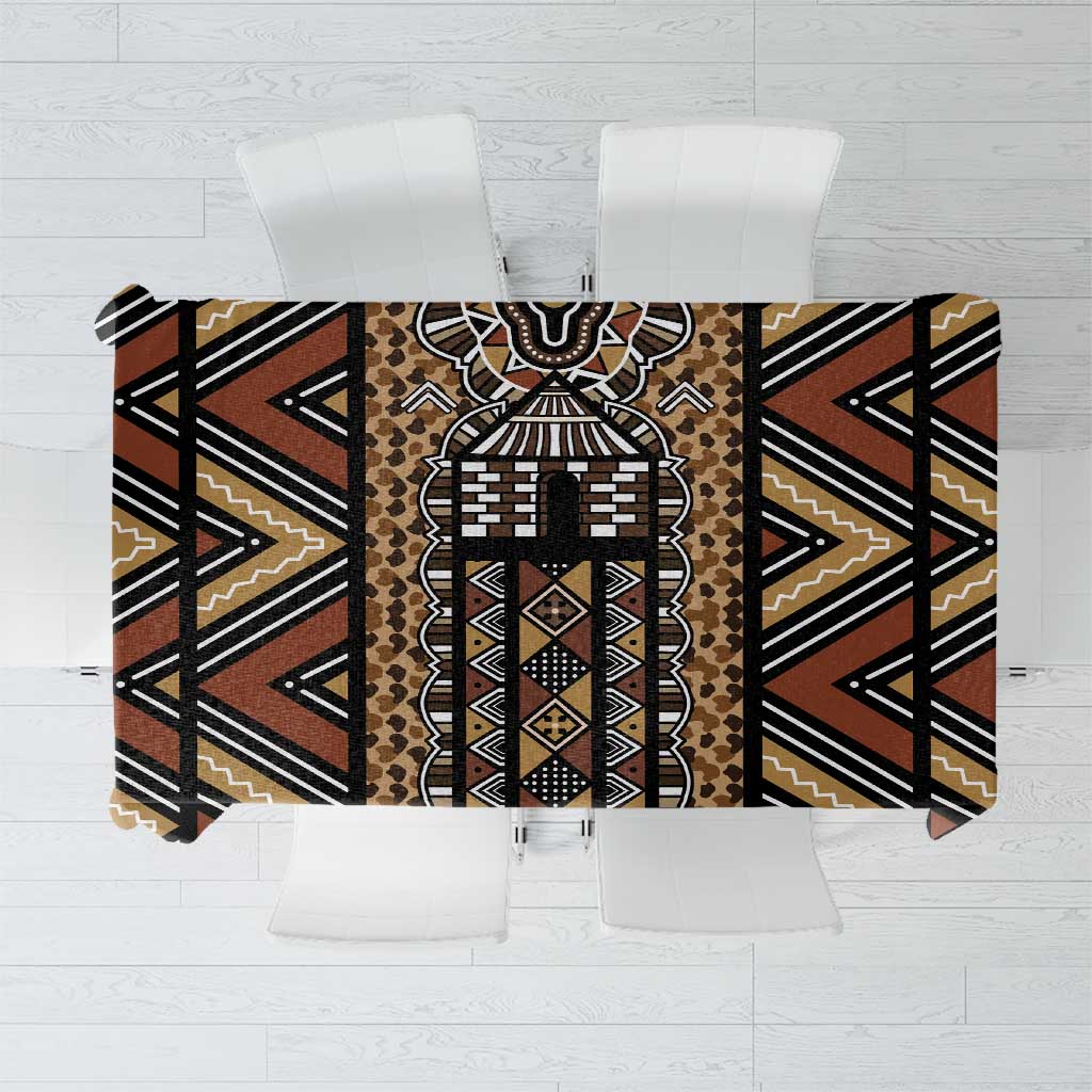 Mali Mud Cloth Leopards Legacy Tablecloth Tribal Village - Wonder Print Shop