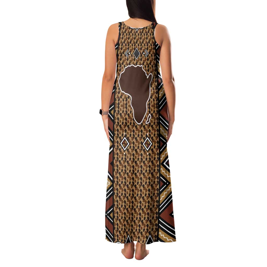 Mali Mud Cloth Leopards Legacy Tank Maxi Dress Tribal Village - Wonder Print Shop
