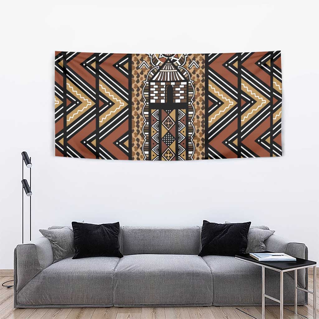 Mali Mud Cloth Leopards Legacy Tapestry Tribal Village - Wonder Print Shop