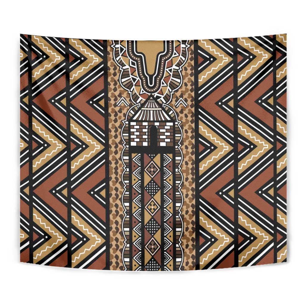 Mali Mud Cloth Leopards Legacy Tapestry Tribal Village - Wonder Print Shop