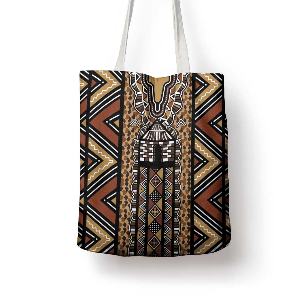 Mali Mud Cloth Leopards Legacy Tote Bag Tribal Village - Wonder Print Shop