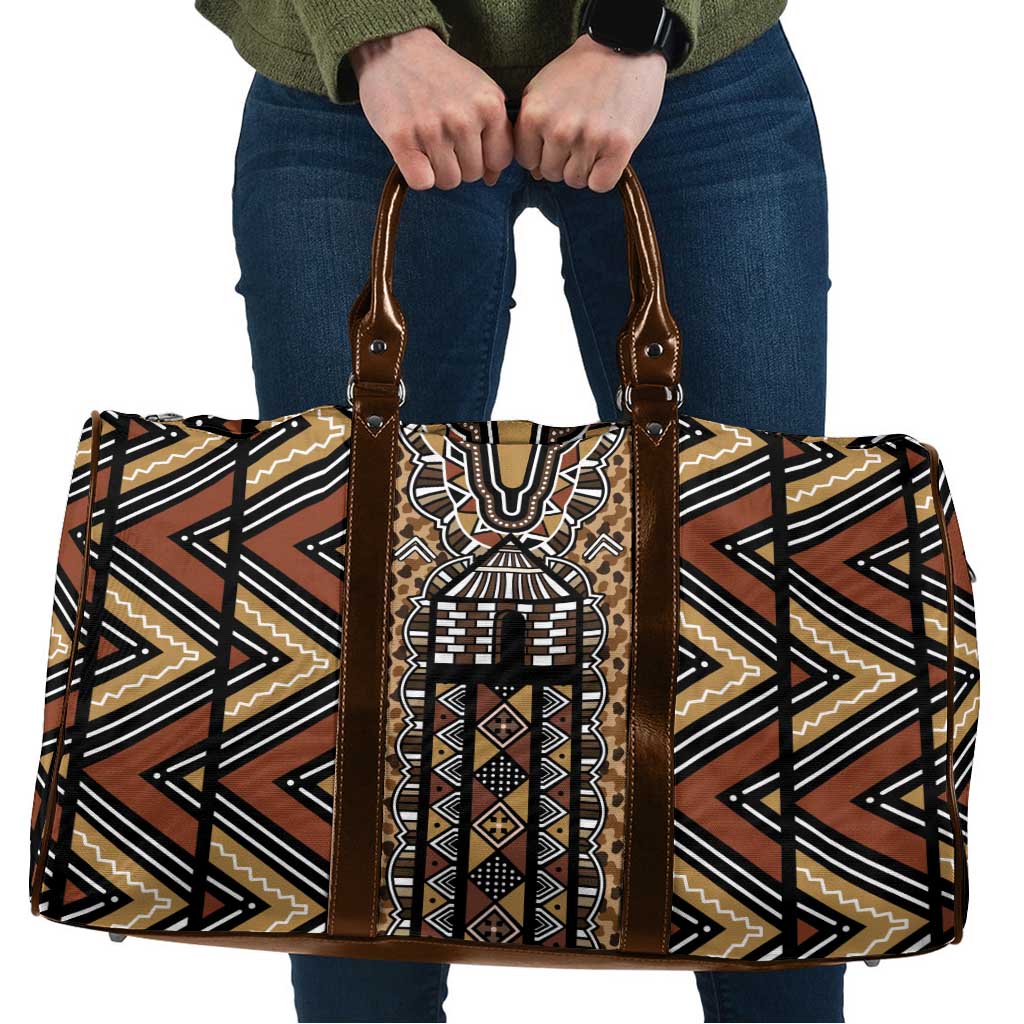 Mali Mud Cloth Leopards Legacy Travel Bag Tribal Village - Wonder Print Shop