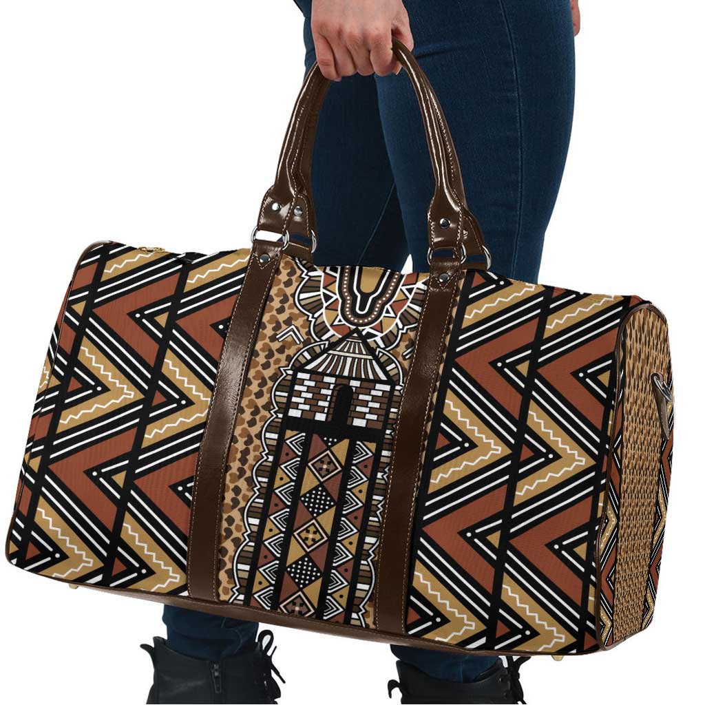 Mali Mud Cloth Leopards Legacy Travel Bag Tribal Village - Wonder Print Shop