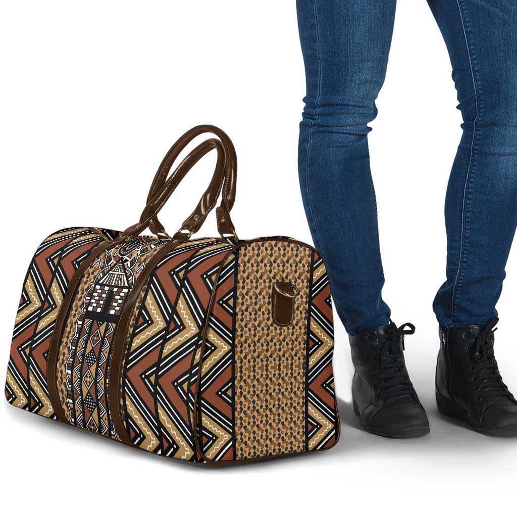 Mali Mud Cloth Leopards Legacy Travel Bag Tribal Village - Wonder Print Shop