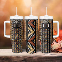 Mali Mud Cloth Leopards Legacy Tumbler With Handle Tribal Village - Wonder Print Shop