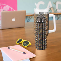 Mali Mud Cloth Leopards Legacy Tumbler With Handle Tribal Village - Wonder Print Shop