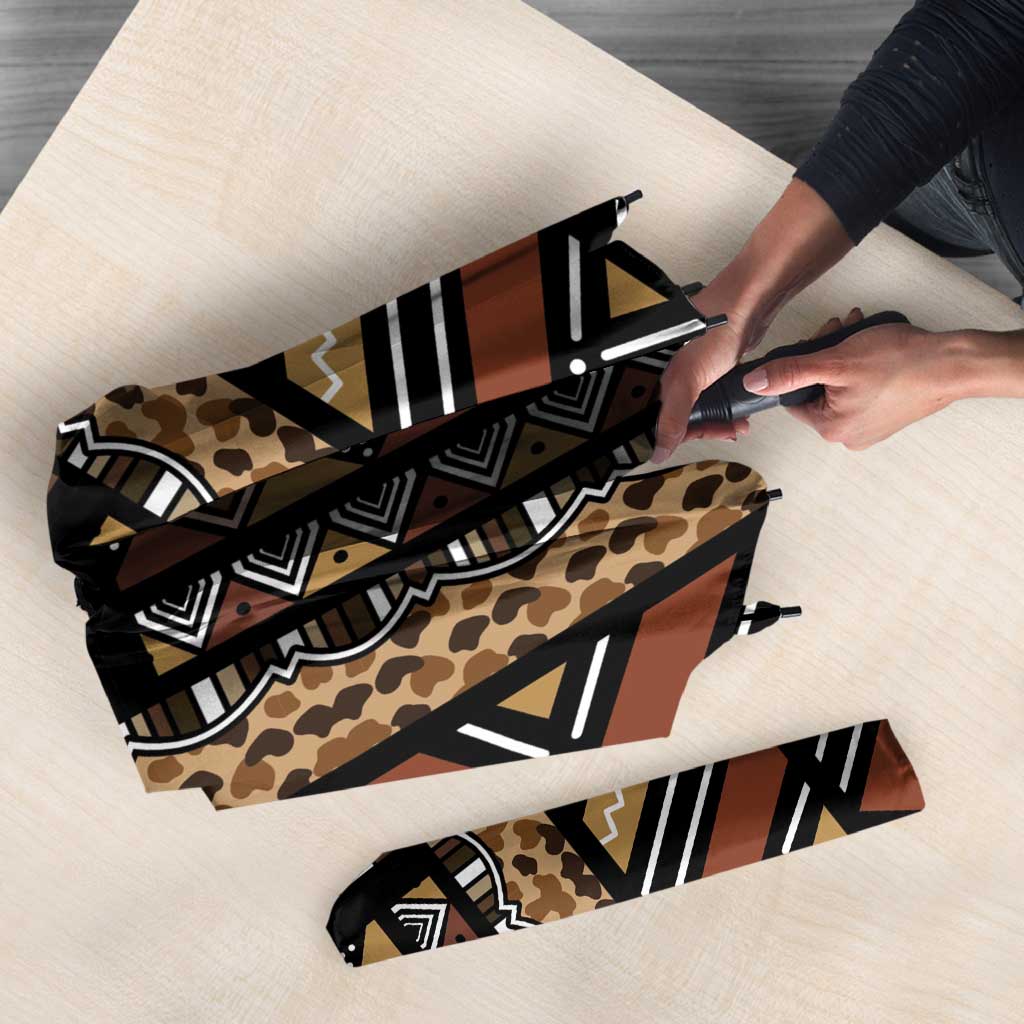 Mali Mud Cloth Leopards Legacy Umbrella Tribal Village - Wonder Print Shop