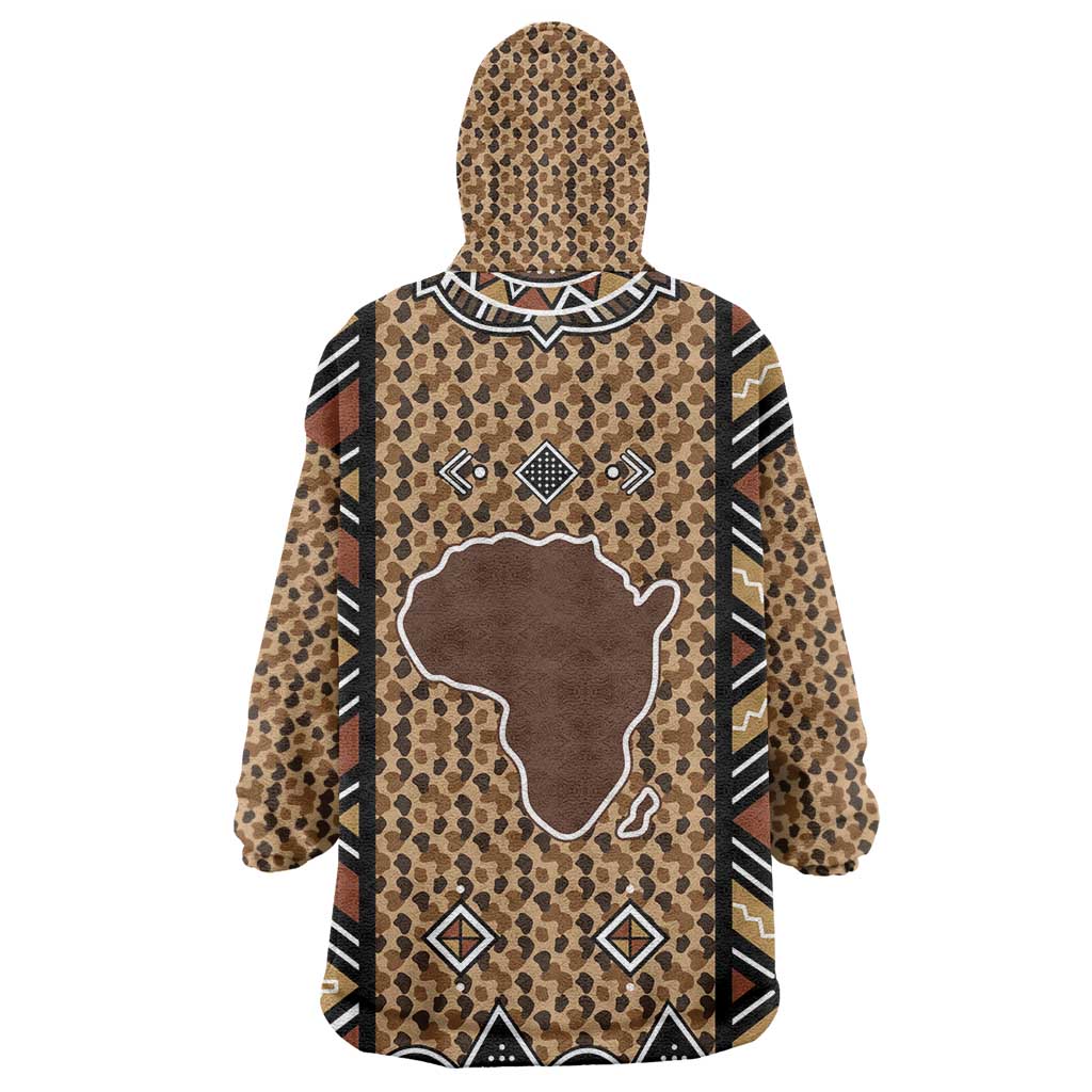 Mali Mud Cloth Leopards Legacy Wearable Blanket Hoodie Tribal Village - Wonder Print Shop