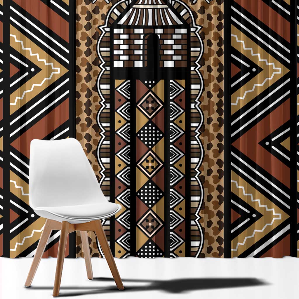 Mali Mud Cloth Leopards Legacy Window Curtain Tribal Village - Wonder Print Shop