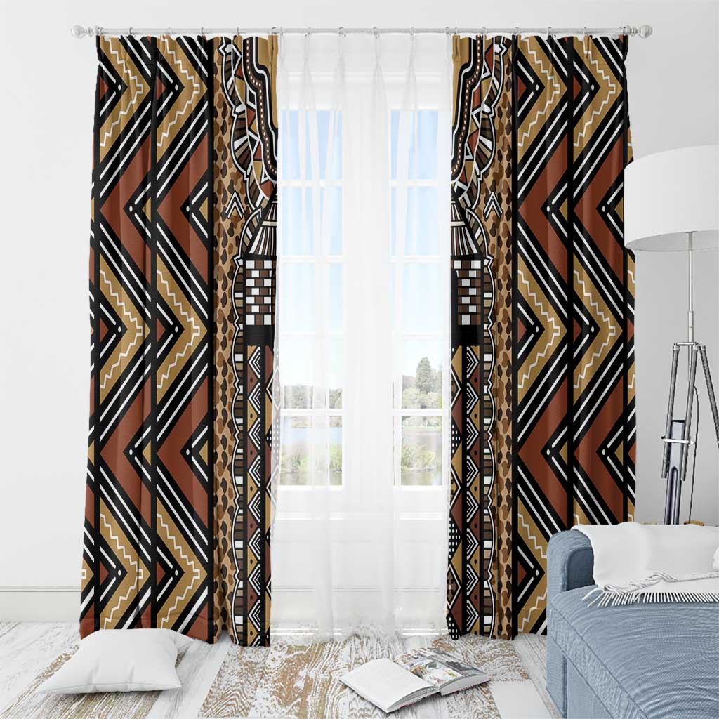 Mali Mud Cloth Leopards Legacy Window Curtain Tribal Village - Wonder Print Shop