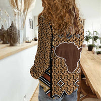 Mali Mud Cloth Leopards Legacy Women Casual Shirt Tribal Village - Wonder Print Shop