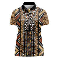 Mali Mud Cloth Leopards Legacy Women Polo Shirt Tribal Village - Wonder Print Shop