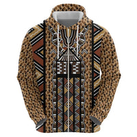 Mali Mud Cloth Leopards Legacy Zip Hoodie Tribal Village - Wonder Print Shop