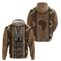 Mali Mud Cloth Leopards Legacy Zip Hoodie Tribal Village - Wonder Print Shop