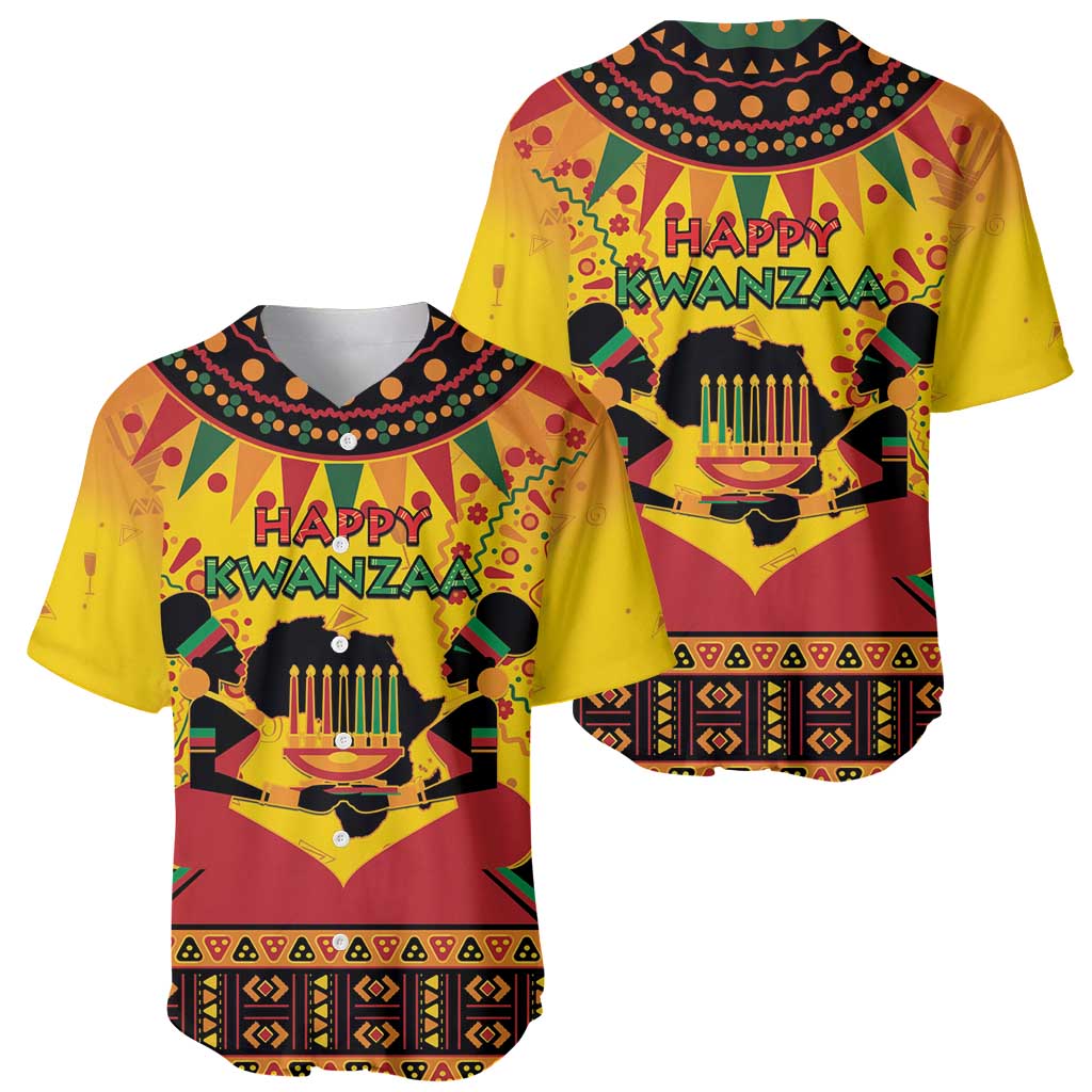 Kwanzaa Holiday Baseball Jersey African Pattern - Wonder Print Shop