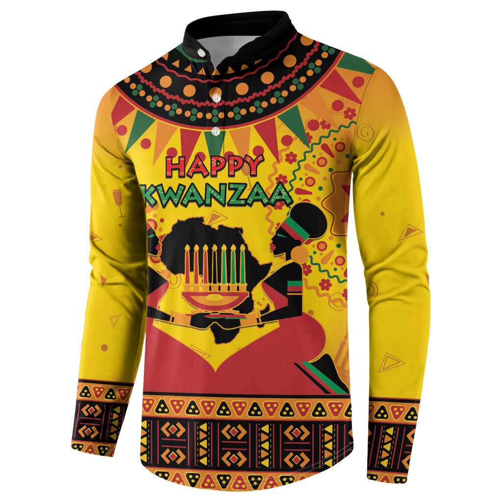 Kwanzaa Holiday Button Sweatshirt African Pattern - Wonder Print Shop