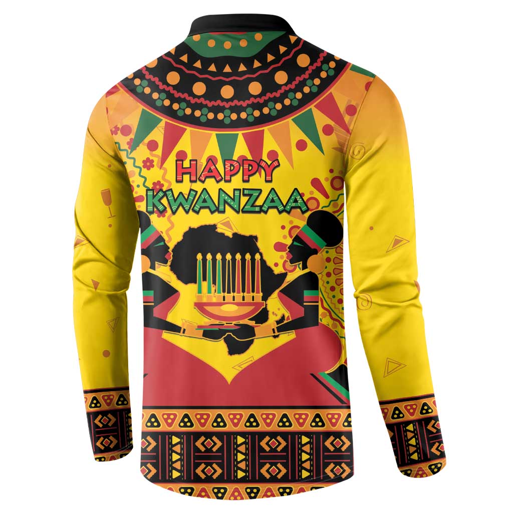 Kwanzaa Holiday Button Sweatshirt African Pattern - Wonder Print Shop