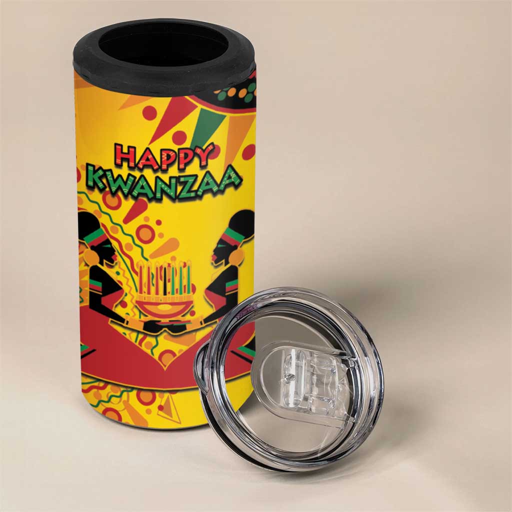 Kwanzaa Holiday 4 in 1 Can Cooler Tumbler African Pattern - Wonder Print Shop
