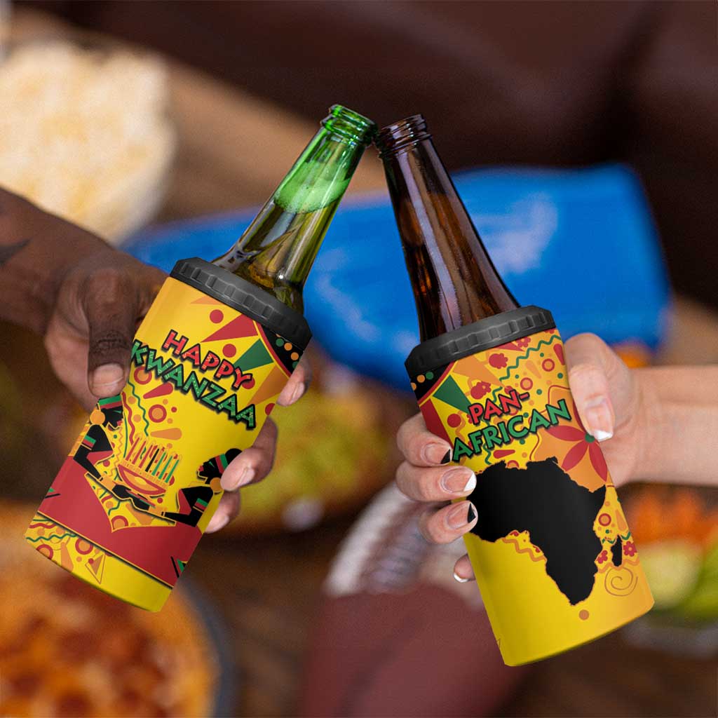 Kwanzaa Holiday 4 in 1 Can Cooler Tumbler African Pattern - Wonder Print Shop