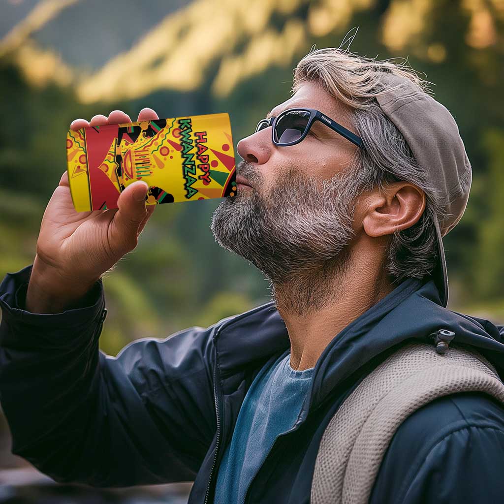 Kwanzaa Holiday 4 in 1 Can Cooler Tumbler African Pattern - Wonder Print Shop