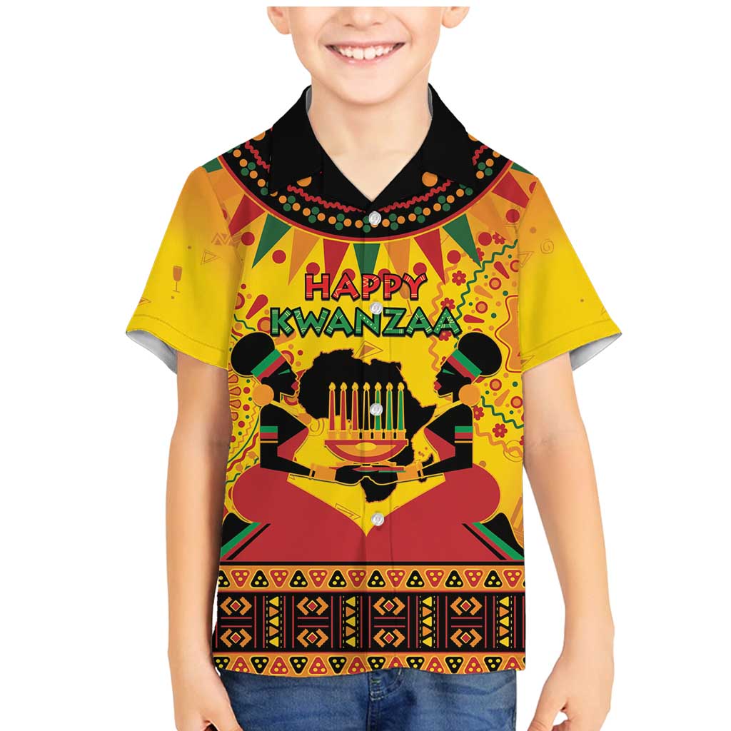 Kwanzaa Holiday Family Matching Mermaid Dress and Hawaiian Shirt African Pattern - Wonder Print Shop