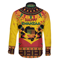 Kwanzaa Holiday Family Matching Off The Shoulder Long Sleeve Dress and Hawaiian Shirt African Pattern - Wonder Print Shop